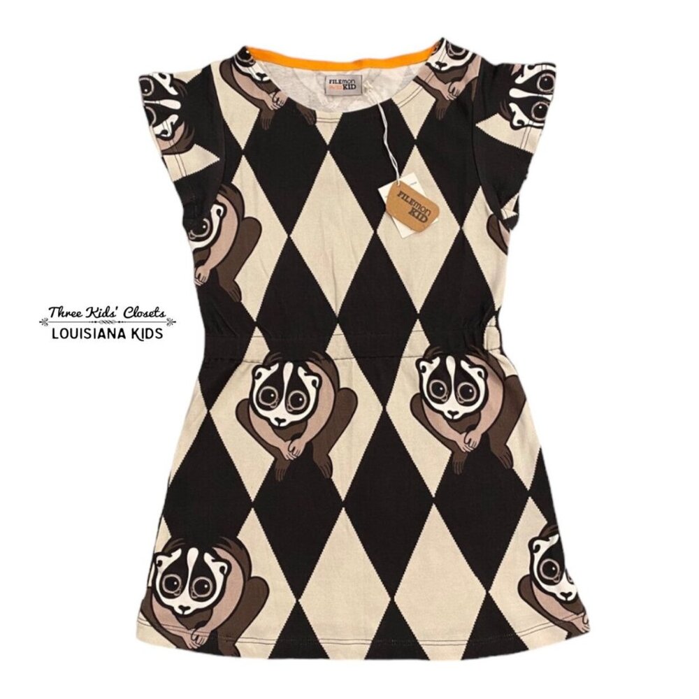 NEW Filemon Kid Sz 116/122 (6-7Y) Organic Cotton Lemur Dress